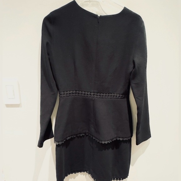 Club Monoco Terrona Peplum Tiered Caviar Black Dress Womens Size 4 - Picture 9 of 9